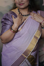 Violet Coloured Mundu