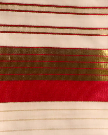 Set Saree Pink Golden Lines