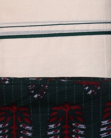 Green Puliyilakkara + Blouse