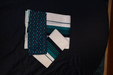 Black + Dark Green Kara Mundu+blouse