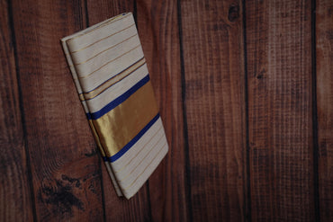 Blue + Golden Tissue Saree (Handloom)